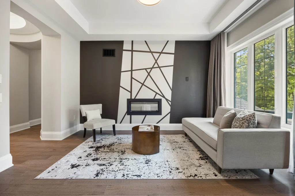 Interior detail photographed with blended exposures