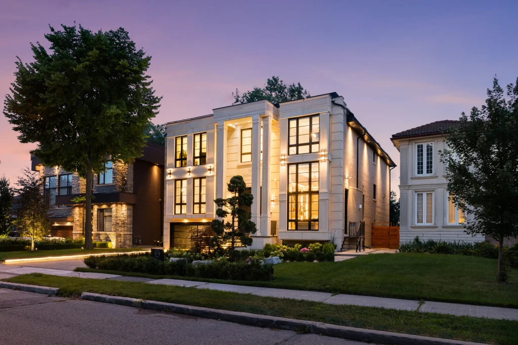 Twilight exterior with the sky still holding colour